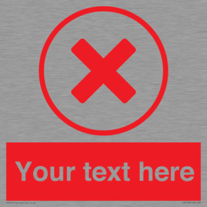 Custom red background, red cross in circle sign